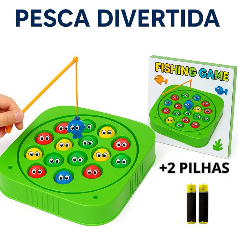 Brinquedo Jogo de pescaria infantil pega peixe divertido educativo coordenação motora para crianças