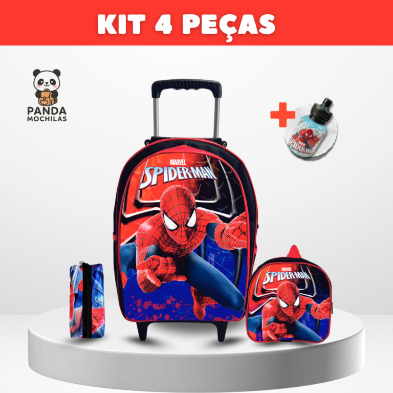 Kit Mochila escolar Homem-Aranha com Lancheira e E