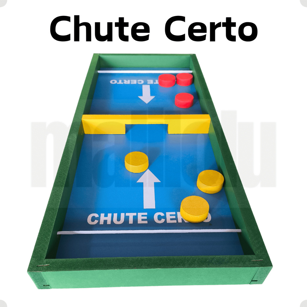 Jogo Chute Certo Tabuleiro Estilingol Futebol Botão Brinquedo Pedagógico Educativo Chutes ao Gol