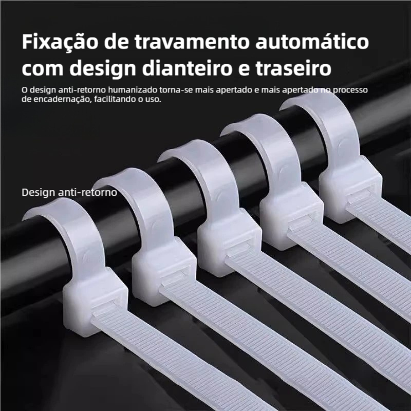 Kit 100/200/300 Abraçadeira de Nylon Enforca Gato Braçadeira Cintas Plásticas 10cm – 15cm – 20cm – 3