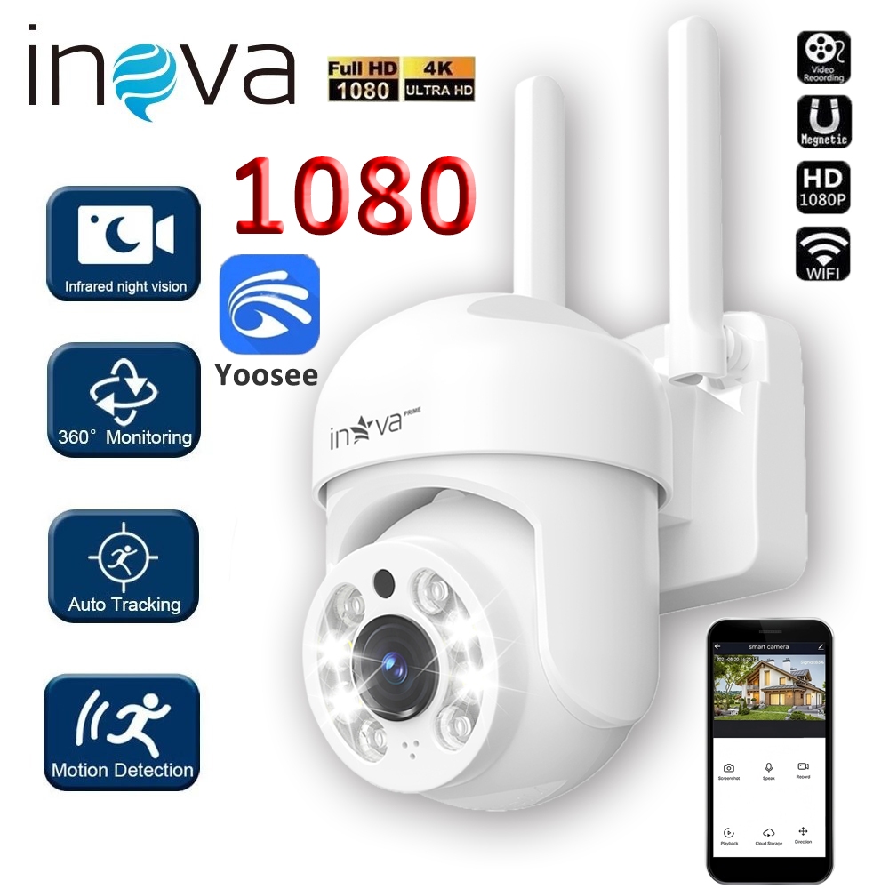BASIKE 2026 Câmera De Segurança A Prova Dágua IP66 360° Visão Noturna Infravermelho YOOSEE 1080P