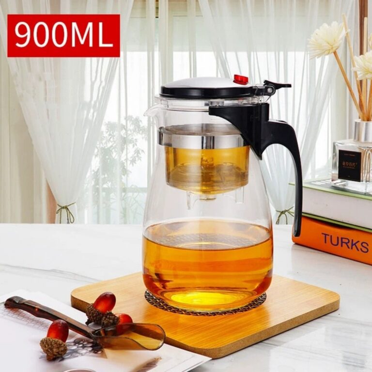 Chaleira Bule Jarra de Vidro 900ML Com Tampa de Ch