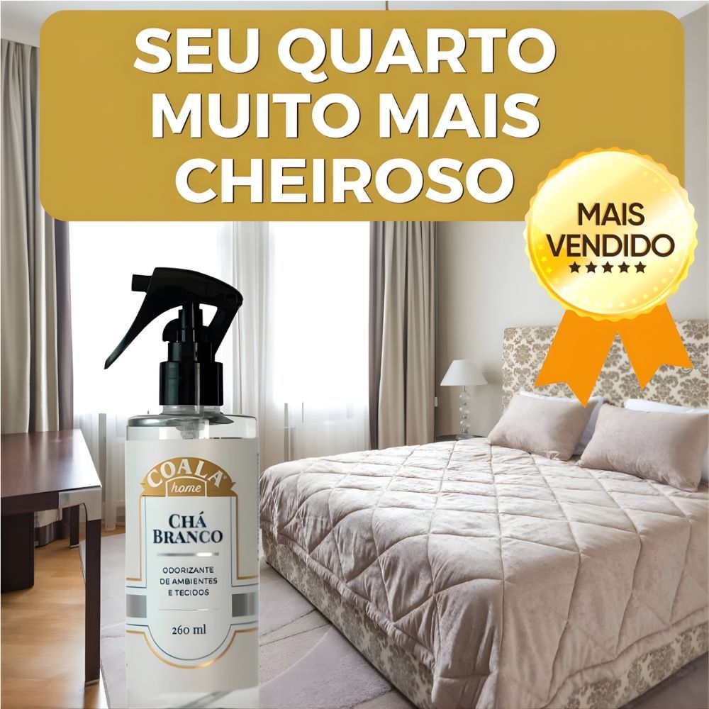 Odorizante Spray Ambientes e Tecidos Chá Branco 260ml Aromatizador Refrescante