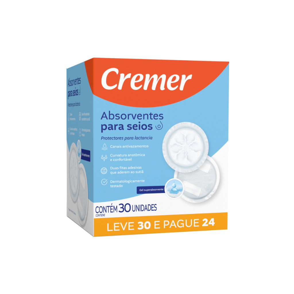 Absorventes para Seios Cremer Leve 30 Pague 24 und