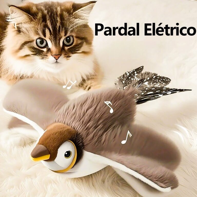Brinquedo Pássaro Voador Para Gato com Sons Bater