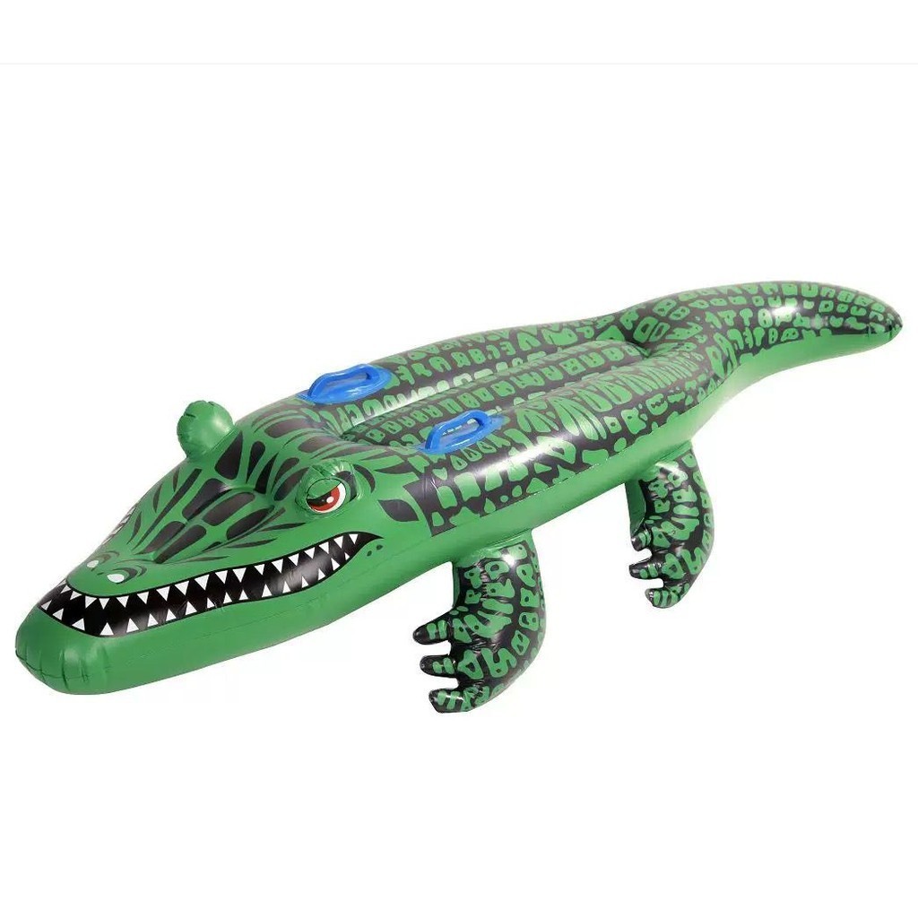 Boia inflável De Jacaré para Adulto brinquedos para piscina com alças 1,55Cm