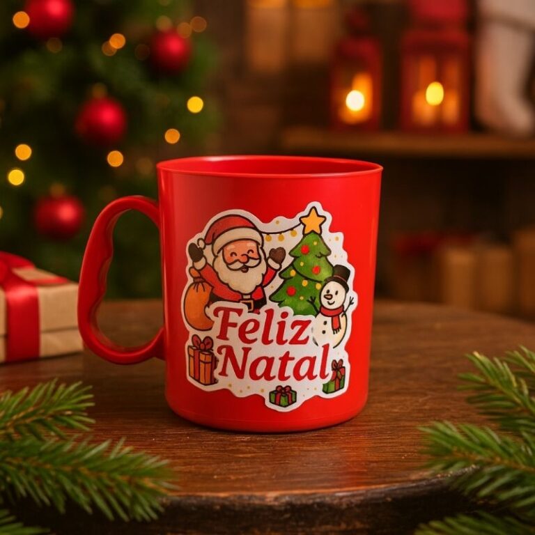Kit Canecas Personalizadas adesivadas Feliz natal,