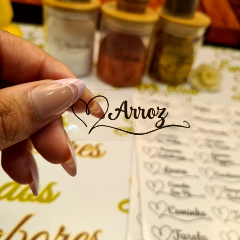 50 Adesivos Transparentes para Temperos e Mantimen