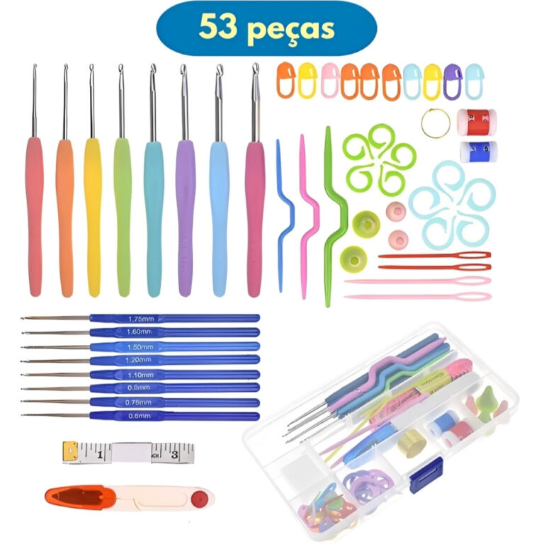 Kit Crochê Completo 53 Peças Para Amiguri Agulha