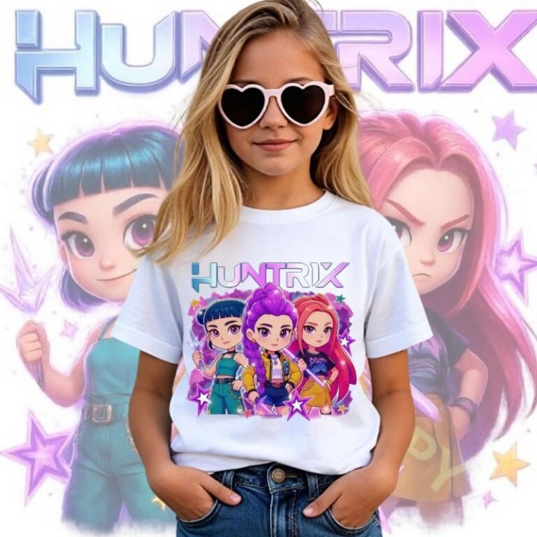 Camiseta Infantil Huntrix Kpop Demon Hunter Moda M