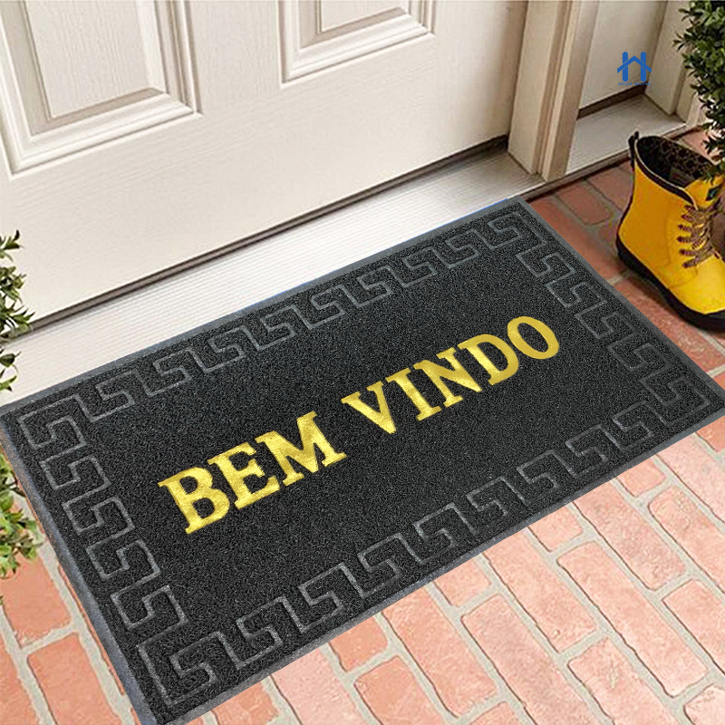 Tapete Pvc Capacho Bem Vindo Emborrachado Antiderrapante para Porta