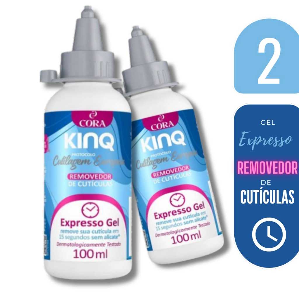 Kit 2 Removedor de Cutícula CORA KINQ GEL ULTRA 100ML