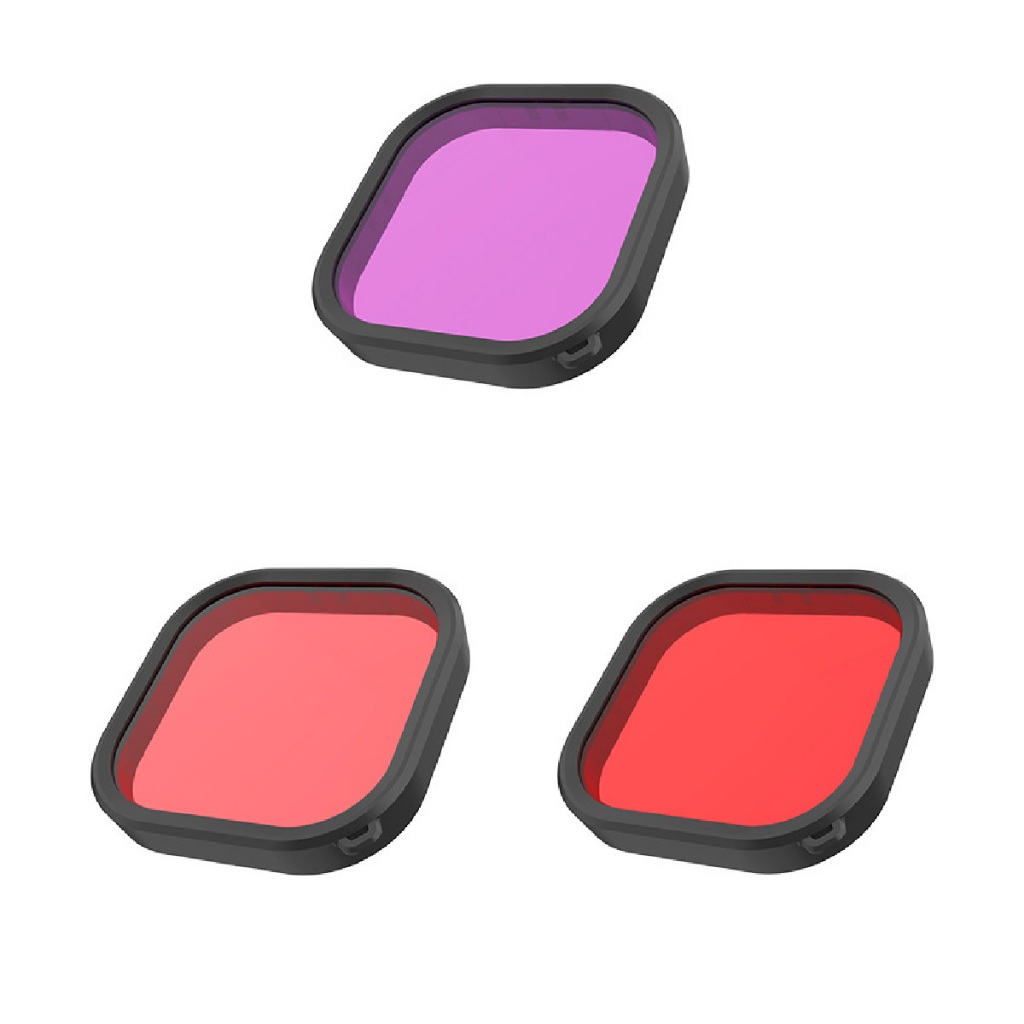 Kit3 Filtros De Mergulho Para Caixa Estanque Gopro Hero 9 10 11 12 Black Compatíveis apenas com Caix