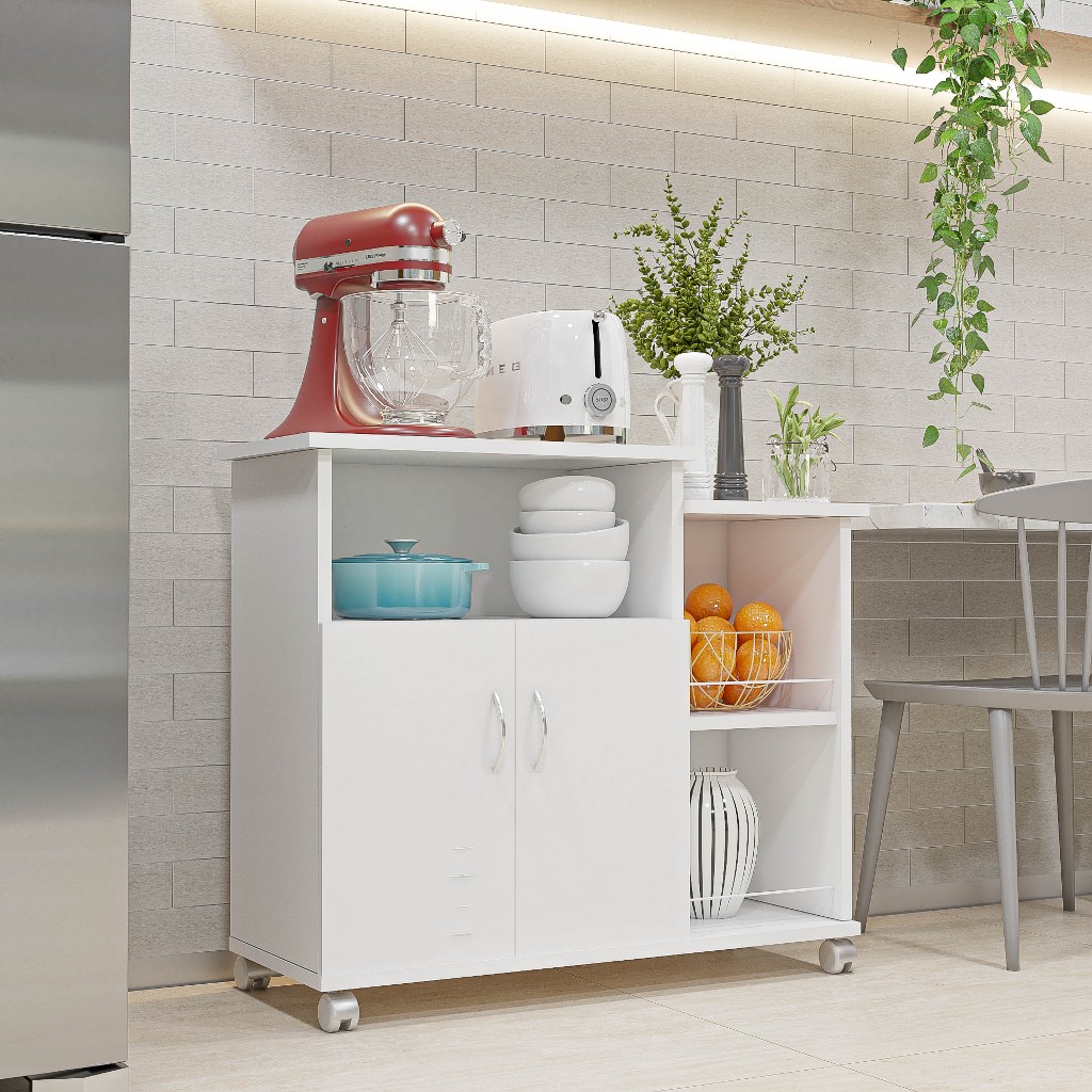 Armário Cozinha Fruteira Multiuso Cozinha com Tampo para Microondas e Galão de Àgua