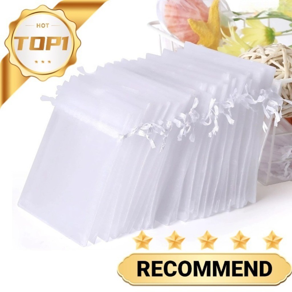 Kit 10/25/50/100 Saquinhos 7×9 9×12 10×15 Tule Branco Lembrancinha Festa