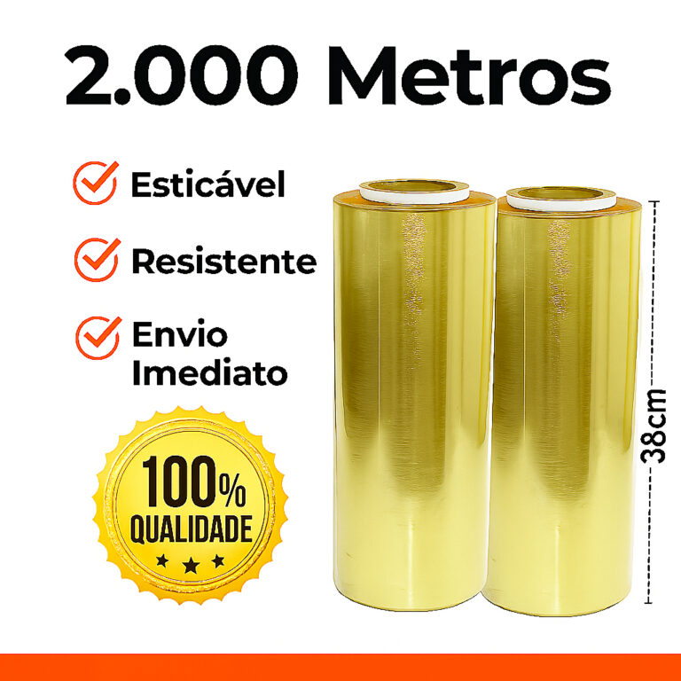 Kit 2 Rolos Bobina Plastica de Filme PVC 38cm x 10