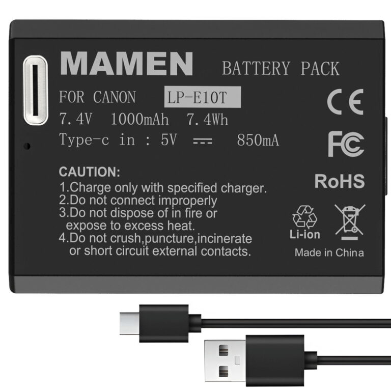 Bateria Mamen LP-E10 USB-C para Câmeras Canon Reb