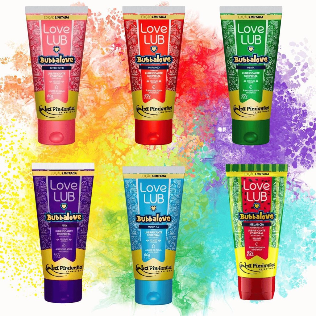 Kit 2 Gel Lubrificante Sexual íntimo Bubbaloo 60g Sabores