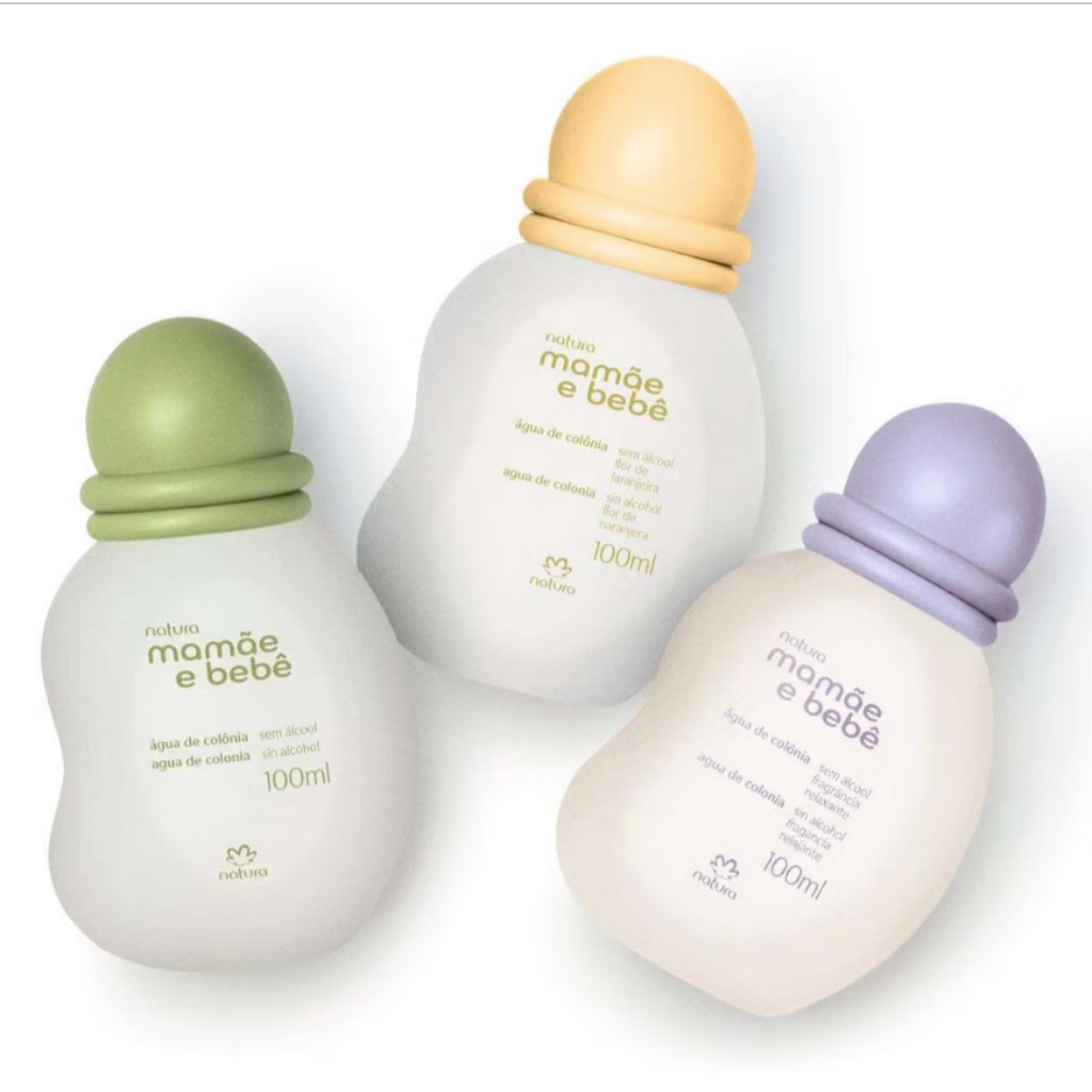 Colônia Mamãe e Bebê 100ml (Tradicional, Relaxante e Flor de Laranjeira)