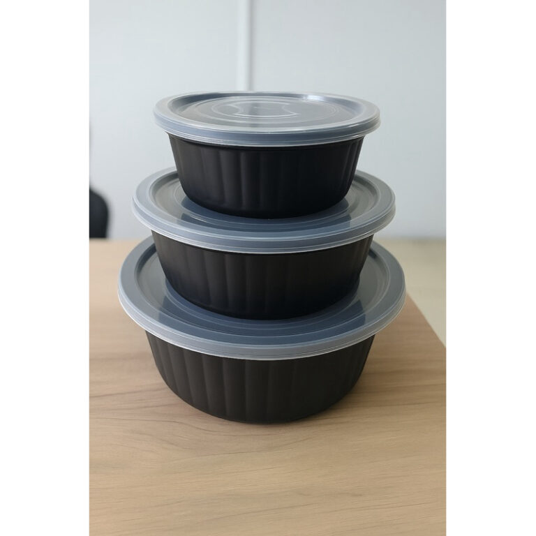 Kit Bacias Plásticas com Tampa | 3 Tamanhos  Dur�