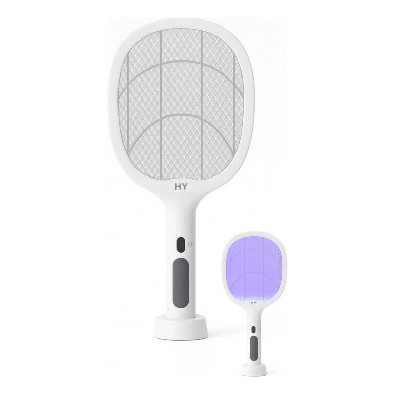 Raquete Mata Mosquito Elétrica 2 em 1 Abajur UV L