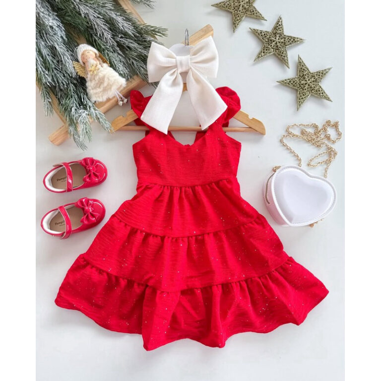 Vestido Infantil Menina Rodado Babado Três Marias