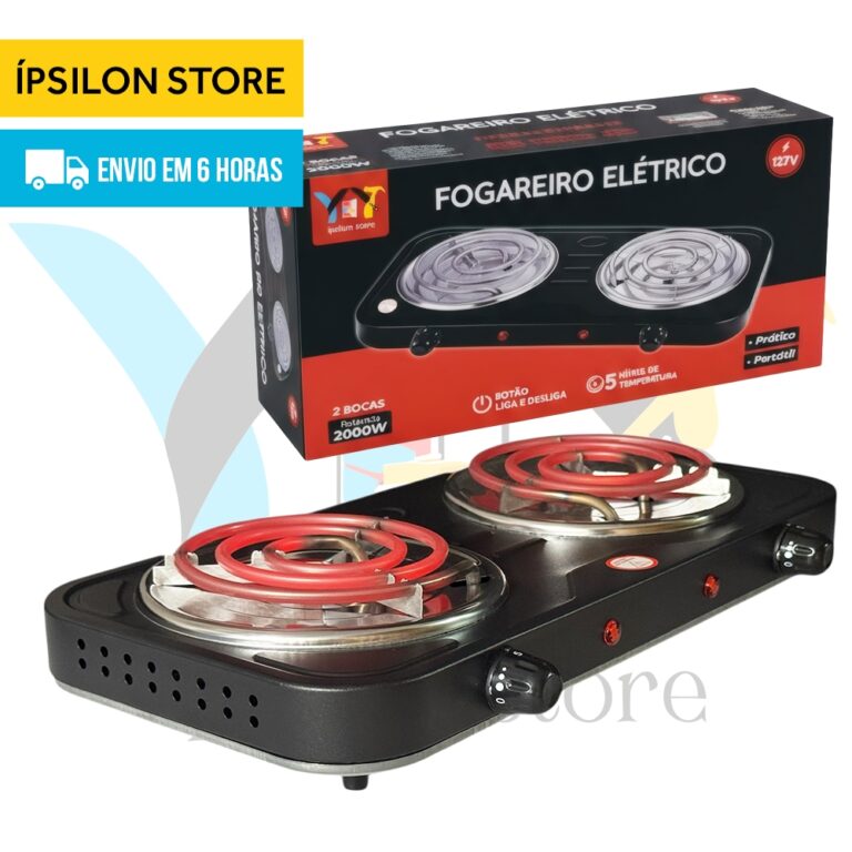 Fogareiro Elétrico 2 Bocas Portátil Camping Cook