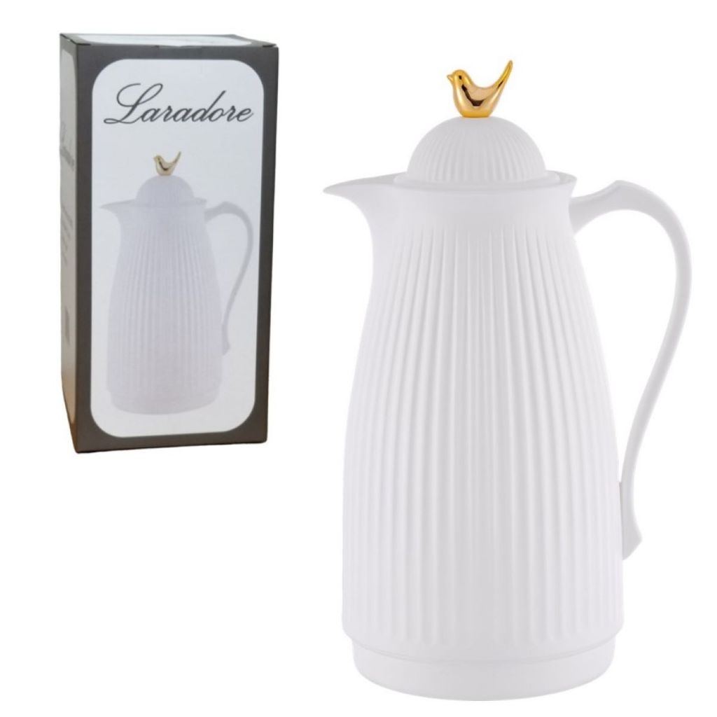 Garrafa Térmica de Café Laradore Bird – Branca e Dourada 1L