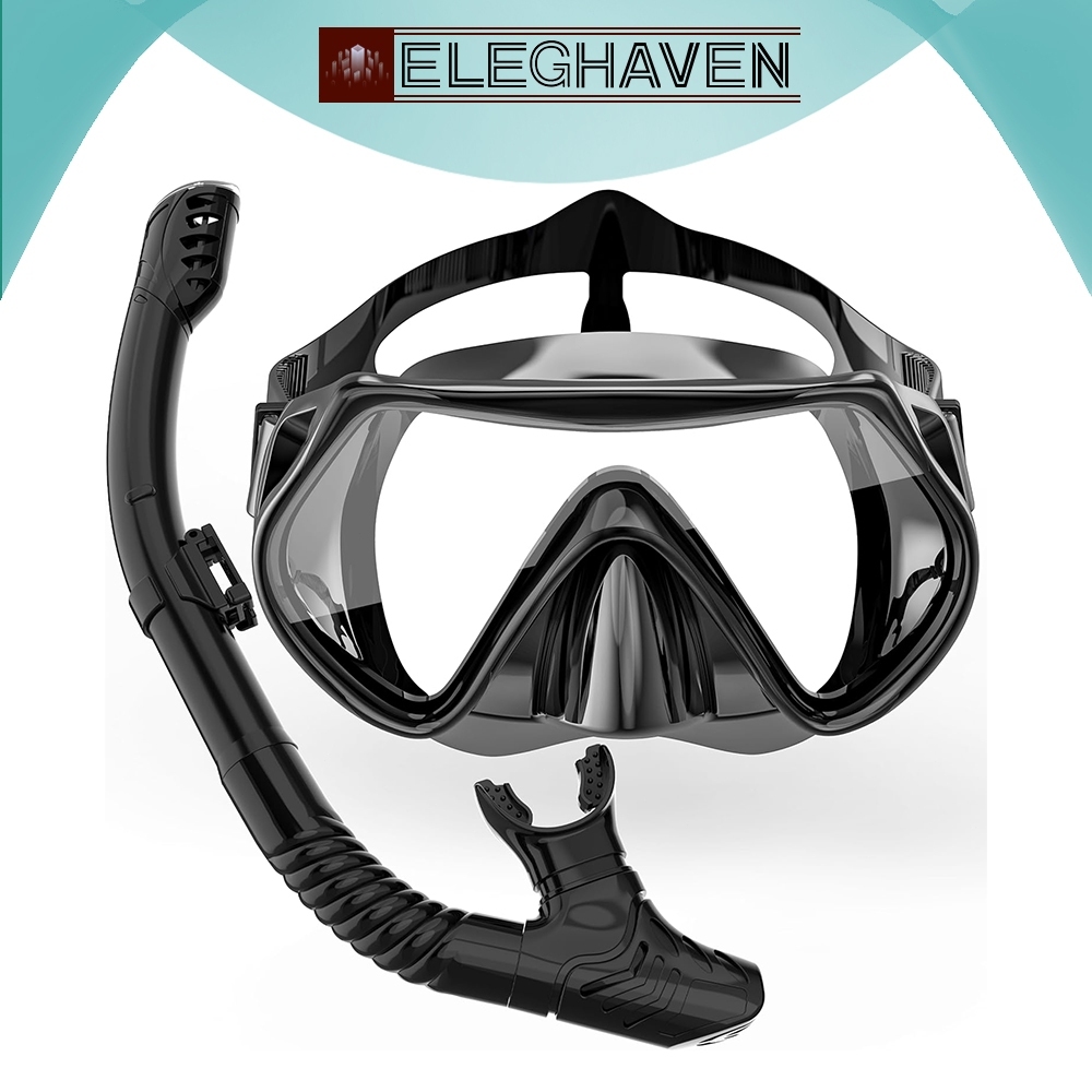 ELEGHAVEN>>Equipamento de mergulho com snorkel para adultos Conjunto de máscara com snorkel seco Ócu