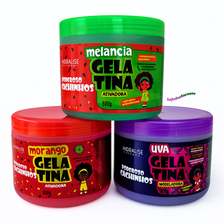 Kit 3 Gelatinas Kids Melancia, Uva e Morango Poder
