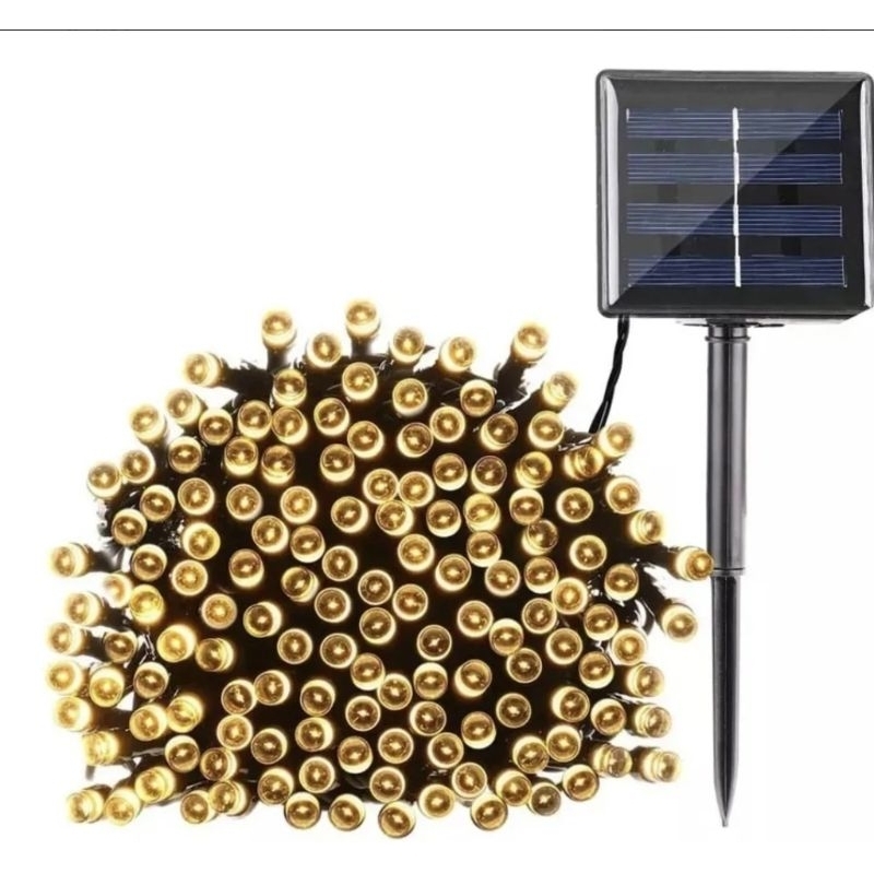 Pisca Pisca Cordão Solar 100 LED Natal 10m Luz Branca, Morna ou Colorida