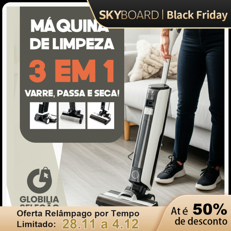 Máquina de limpeza 3 em 1 aspirar, lavar e secar