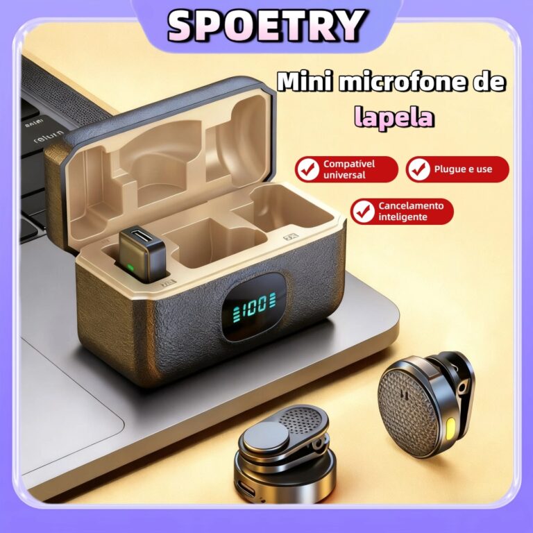Mini Microfone sem fio De Lapela Gravação vídeo