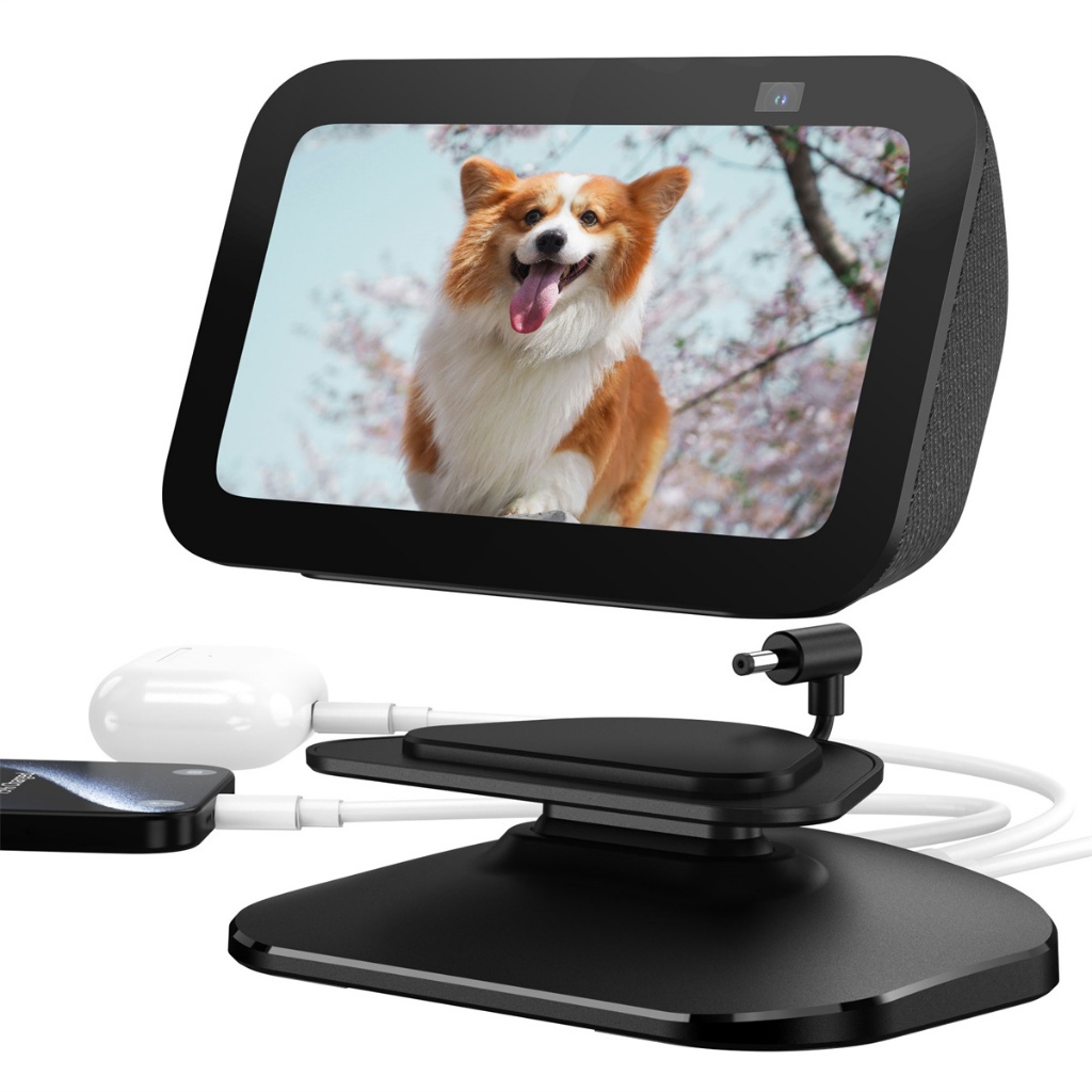 Suporte De Carregamento Sokusin Para Echo Show 5 (3a Geração) Com Porta USB-C E , Inclinação + Monta