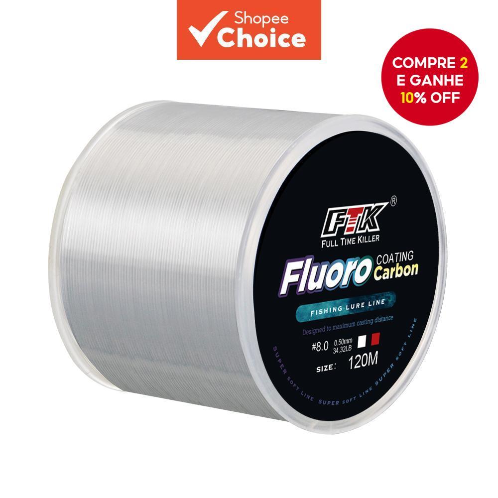 FTK 120m Linha De Pesca De Nylon Branco Fibra De Carbono Revestida De Alta Resistência Resistente Ao