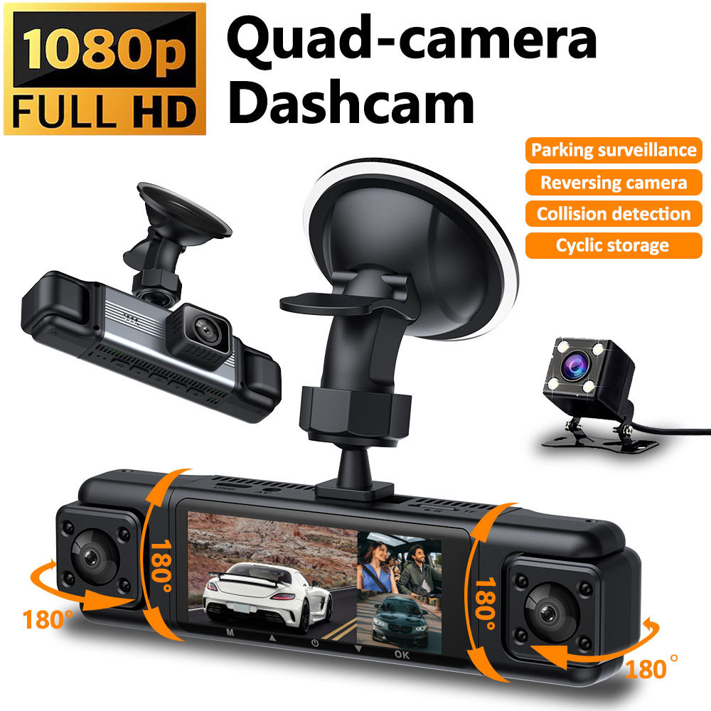 Novo Gravador De Veículo De Lente Tripla HD Dashcam 1080P Conectividade Wi-Fi Tela De 3.16 Polegadas