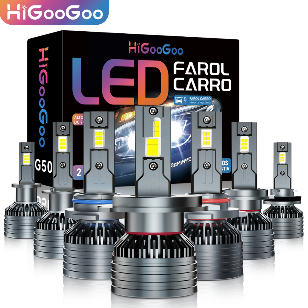 Garantia De Dois Anos G50 30000LM Carro De Led Lâmpadas Par De Farol Luz H1 H3 H4 H7 H11 H27 HB3(900