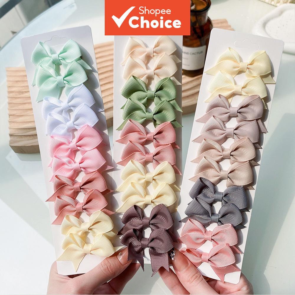 10 Peças De Grampos De Cabelo Com Laço De Fita Colorida Para Crianças  Presilhas Artesanais Exclusiv