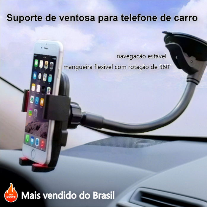 Suporte Celular Carro Veicular GPS Vidro Articulad