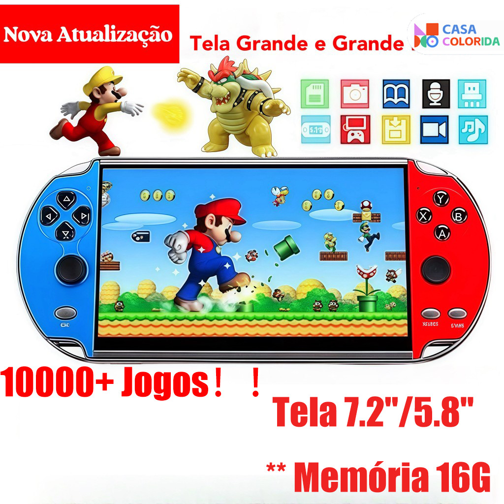 Console de Mão Memoria Expansivel 2026 Videogame Portatil Tela 5.8 /5.5 10000 Jogos Retro 16GB