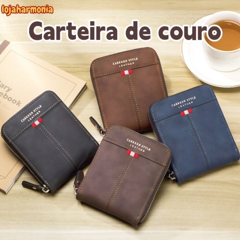 Homens Novo Estilo Carteira de Couro com Zíper Ca