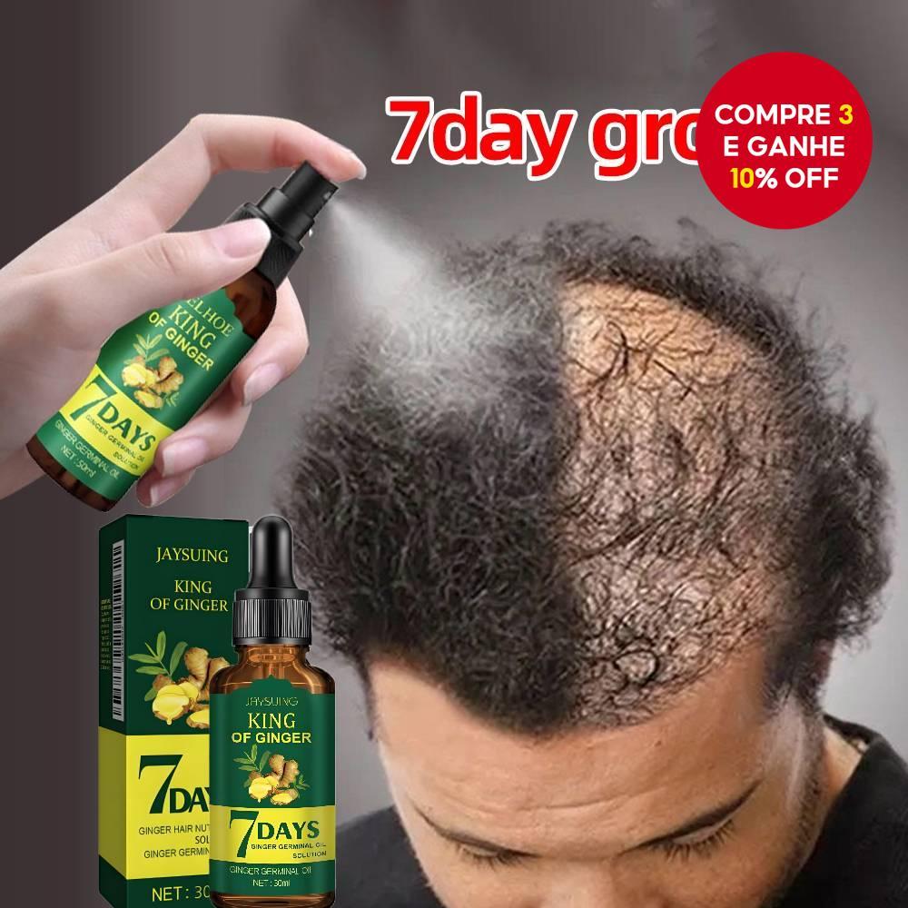 Óleo de Crescimento Capilar Jaysuing Essência de Gengibre King 7 Dias Queda de Cabelo Crescimento C