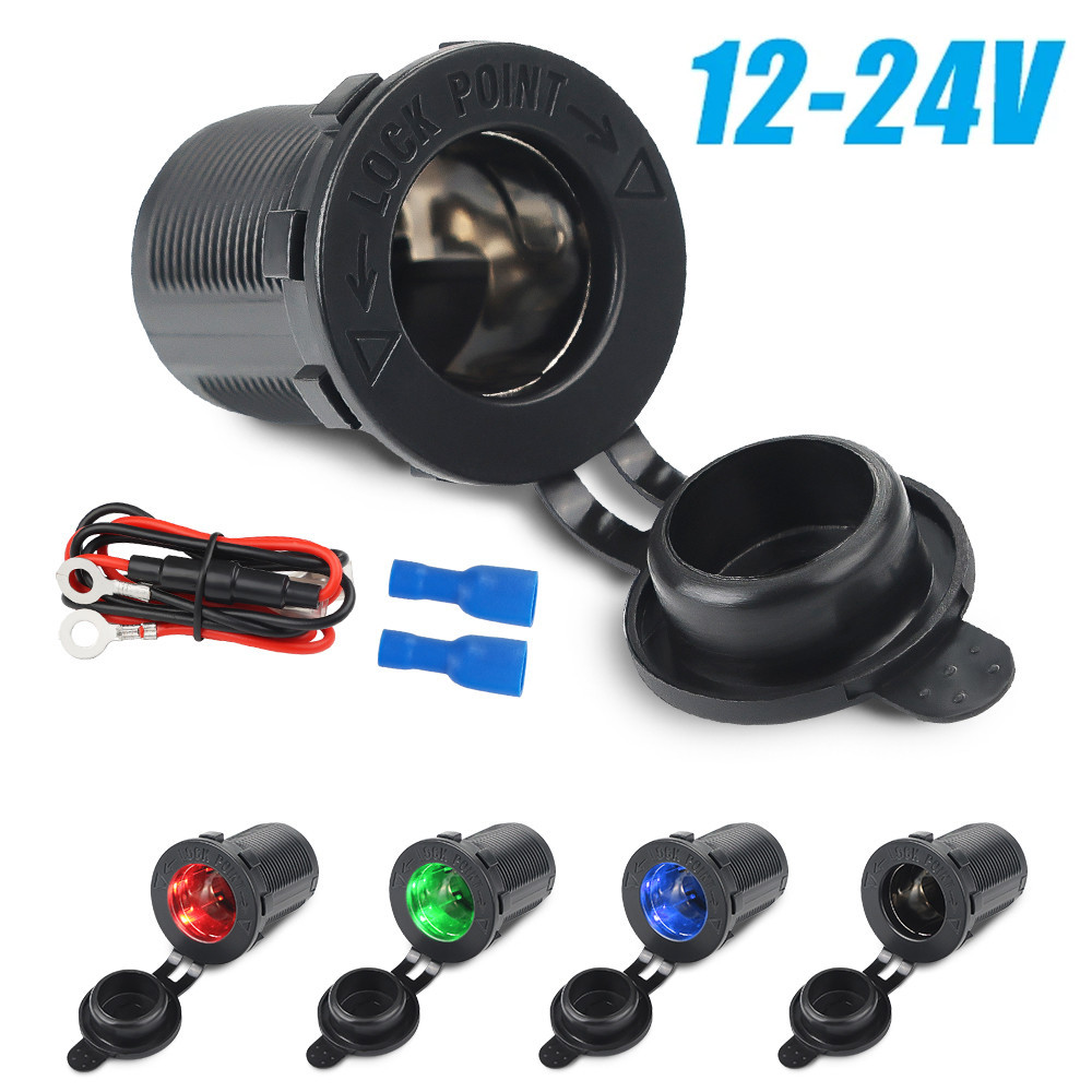 Tomada Para Isqueiro 4 Cores 12V-24V À Prova Dágua Adaptador De Energia Carro Acessórios Caminhão De