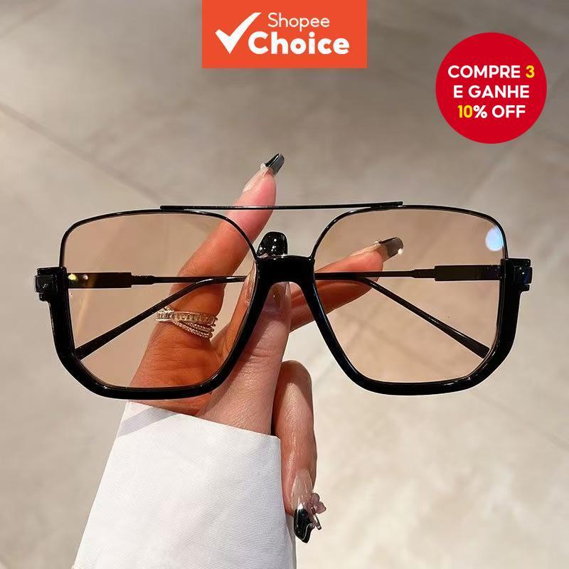 Óculos De Sol Femininos Vintage De Meia Armação , Proteção UV400 De Grandes Dimensões , Design Retrô