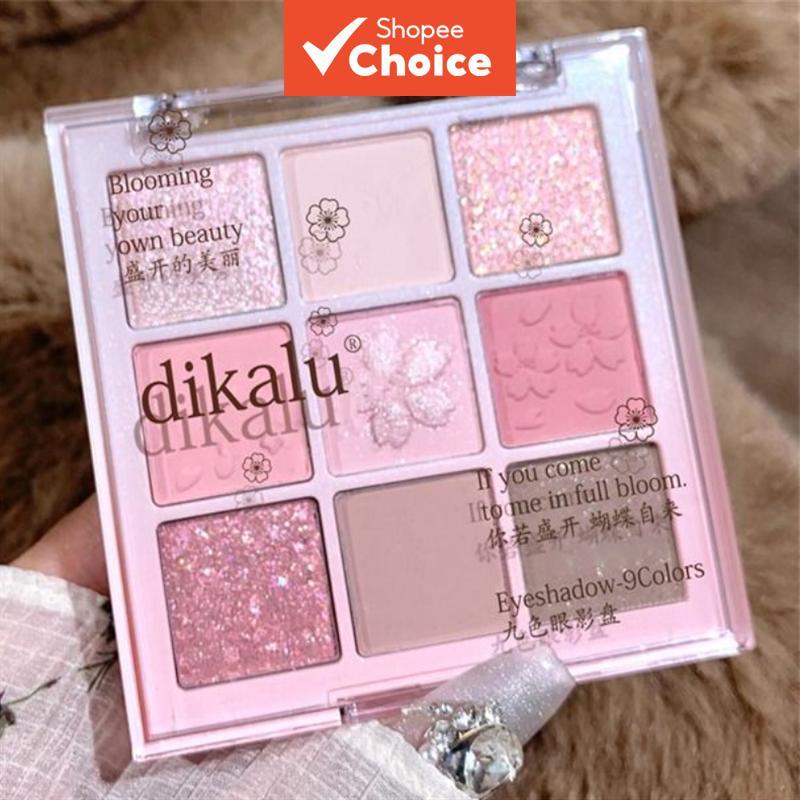 DIKALU Paleta De Sombras De 9 Cores Romântica Flor De Cerejeira Pérola Maquiagem Para Os Olhos Prese