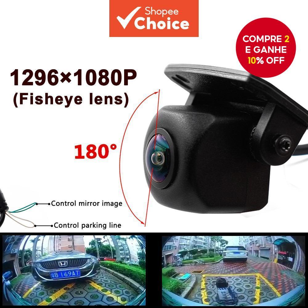 Câmera De Visão Traseira Do Carro 180 Graus HD Noturna Lente Olho De Peixe 1296x1080P Backup À Prova