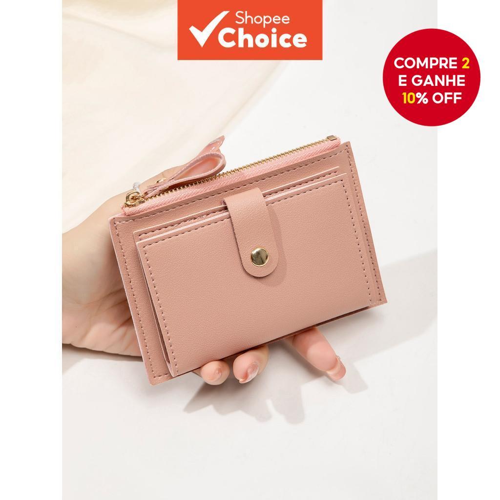 MIYIN Carteira Fina Mini Fecho De Fivela Porta-Cartões RFID Bolsa Compacta Com Bolso Para Moedas Zíp