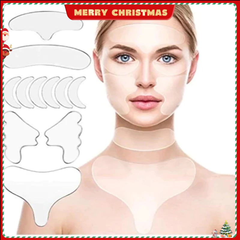 adesivo anti rugas Kit 16 Peças Reutilizável para Rosto Adesivo Fita Gel Silicone Anti-rugas Linhas
