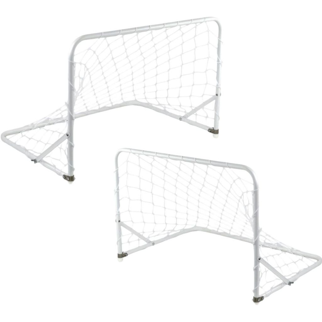 Trave de Futebol Infantil de Ferro Sag Toys P com 2 branca meninos brincar golzinho diversão 66x 45