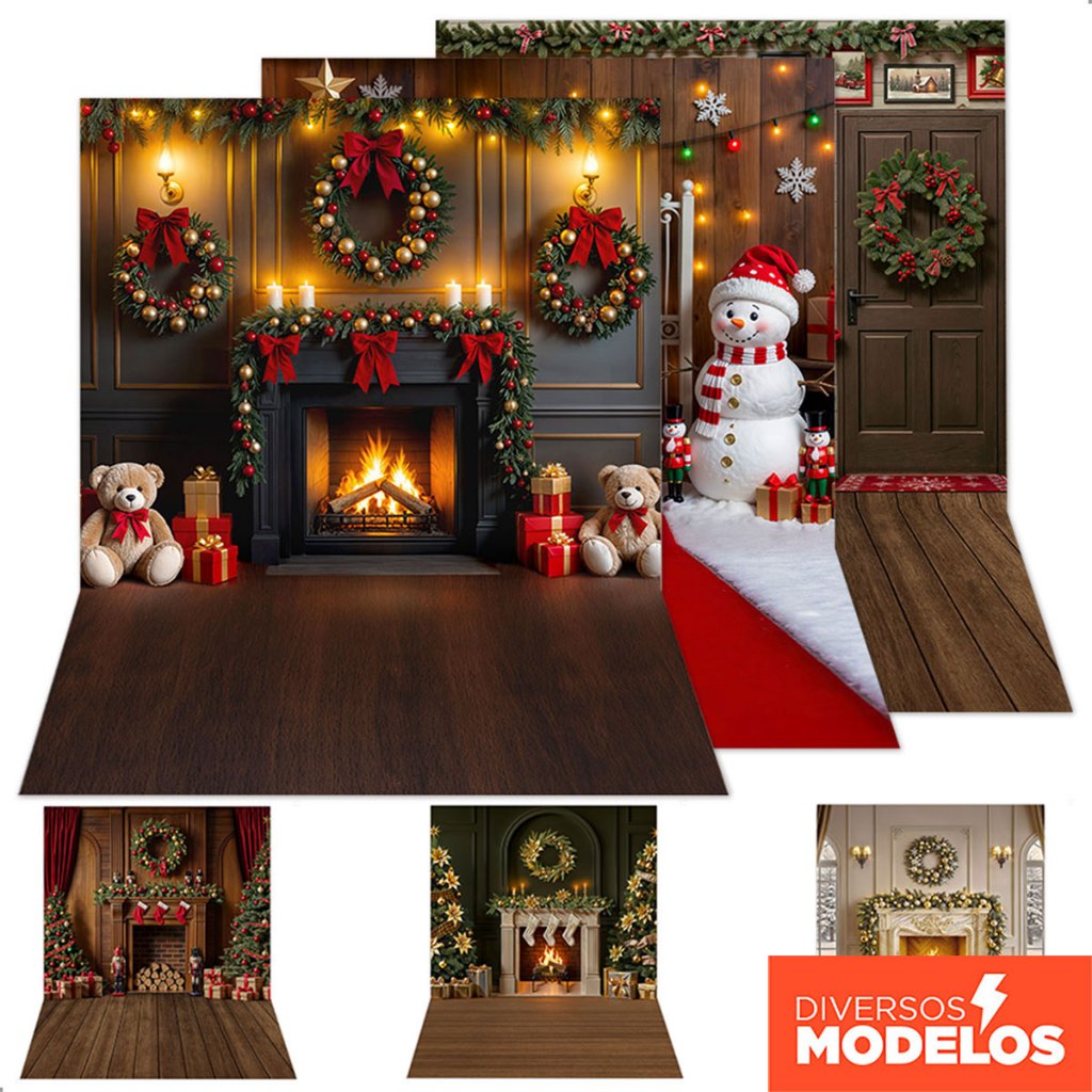 Fundo Fotográfico Natal Cenário Natalino 3d Painel Em Tecido Sublimado para Fotos 1,20×1,70m